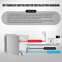 Chauffe-eau au gaz propane/GPL blanc, nouvelle conception, 10L/min, pour caravanes et camping-cars, 20kW, électrique, sans réservoir, échangeur de chaleur en cuivre, LED 5
