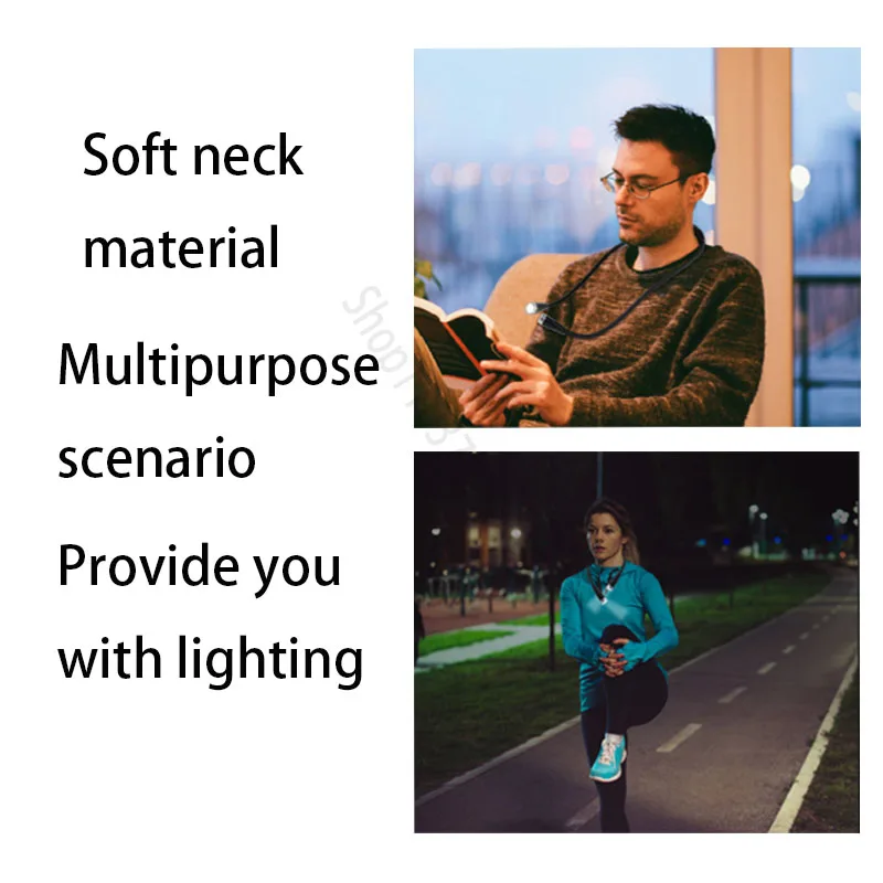 

Neck Reading Light Book Light for Reading in Bed Bendable Long Lasting Portable USB Rechargeable Novelty Flexible Book Lighting