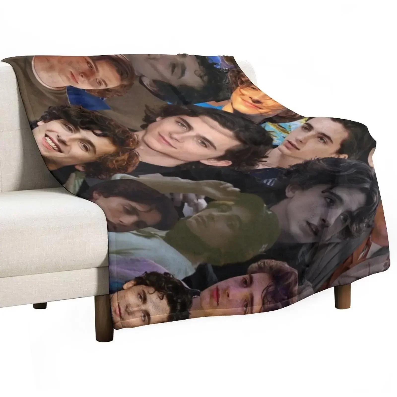 

Timothee Chalamet photo collage Throw Blanket Blankets Sofas Of Decoration Furry Sofa Throw anime Blankets