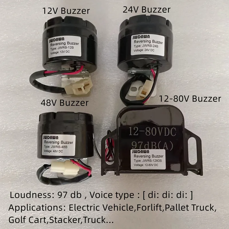 Warning Buzzer 97db 12V 24V 48V 72V 80V Reversing Alarm Backup Buzzer Back Up Beeper Hummer Electric Vehicle Forklift Pallet Truck Golf Wagon