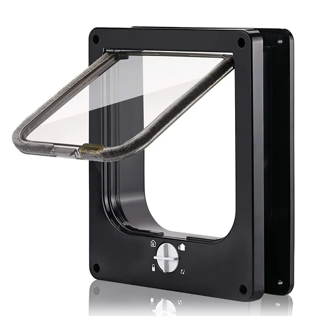 Cat Flap Door 4 Way Locking Security Lock ABS Plastic Dog Cat Flap Door Pets Smart Door Retractable Door Anti Cat Pet Supplies 5