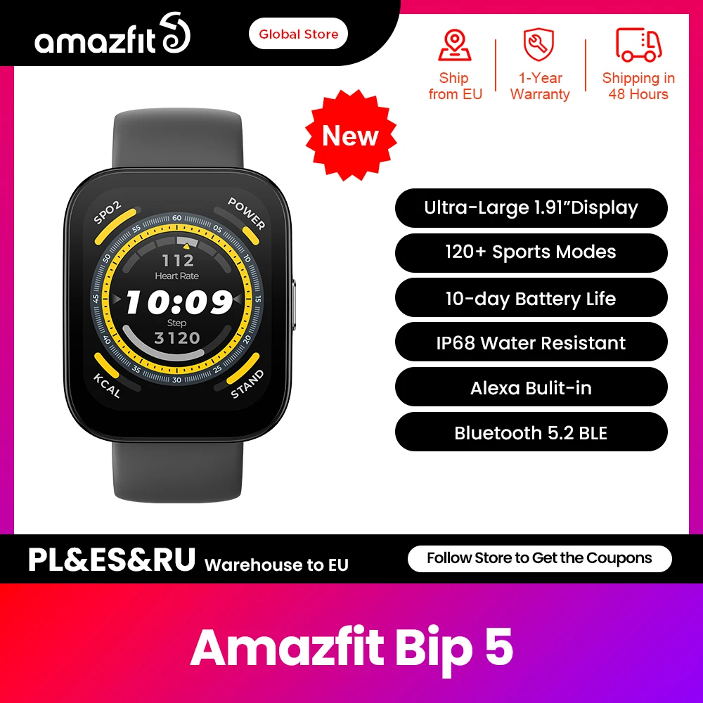 NewAmazfitBip546mmSmartwatch120+SportsModes24-hourHealthMonitoring10-dayBatteryLifeSmartWatchForAndroidIOS-AliExpress