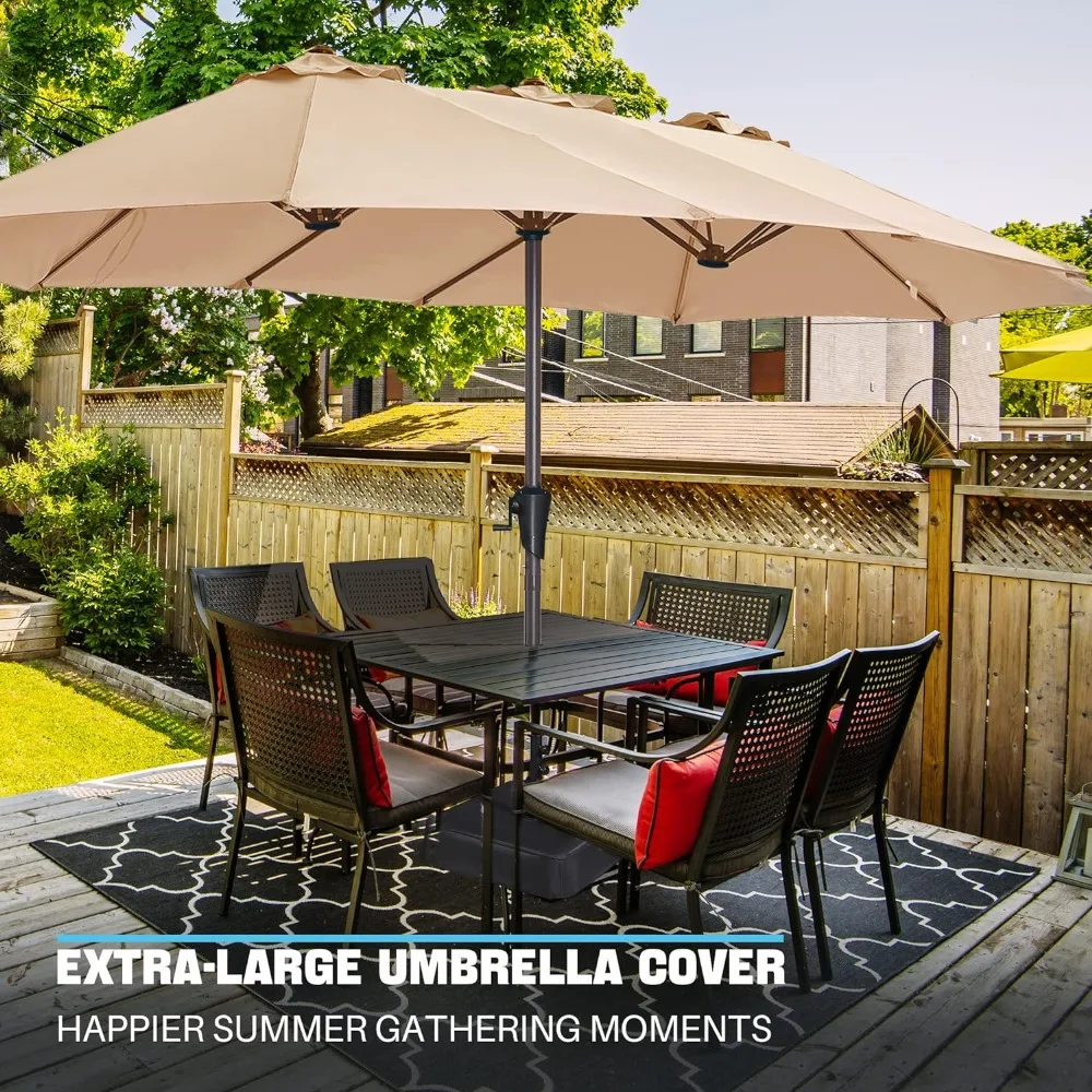 

13FT Outdoor Patio Umbrella with Base Included, Double Sided Pool Umbrellas with Fade Resistant Canopy, Large Table Umbrella