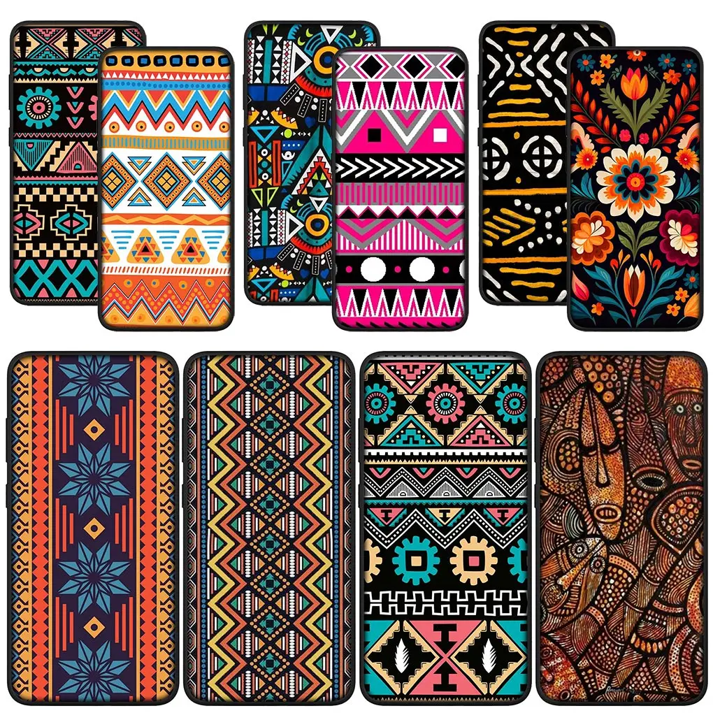 African Wax Aztec Tribal Tribal Tribe Cover Colorata Per Samsung Galaxy Note 20 Ultra 10 8 9 S10 Lite S9 A6 A8 Plus A7 A9 + Custodia