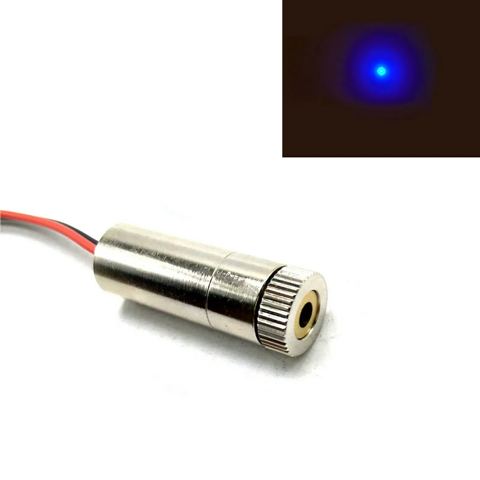 Focusable 450nm 50mW Laser Diode Module Dot Blue Light 3-5V 12x35mm With Driver in 650nm 5mw dot 3 5v 12x35mm focusable red laser module diode w driver in