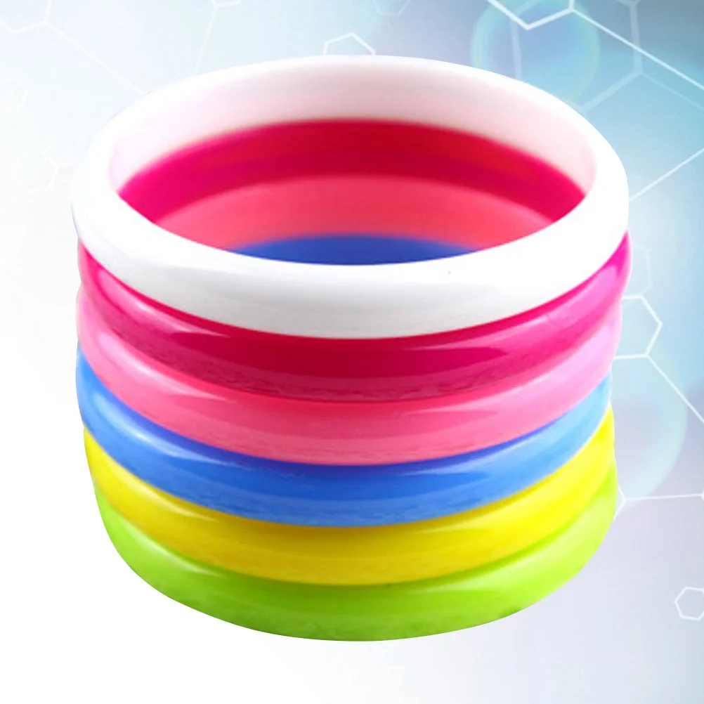 

6pcs Fashion Plastic Bangle Bracelets Candy Color Bracelet Party Favors (Random Color)