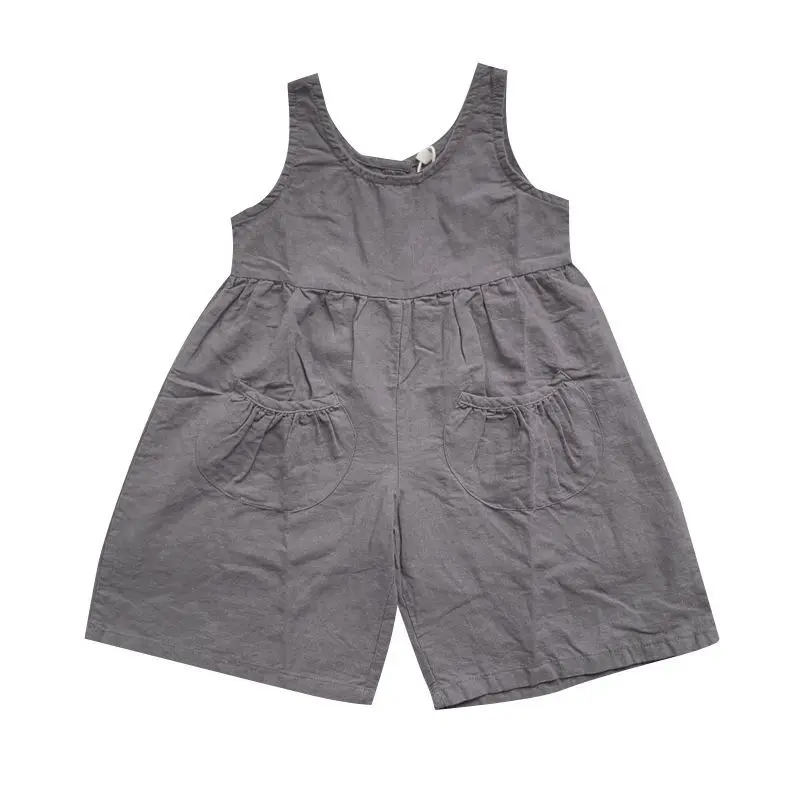 1-6Y Kids Loose Jumpsuits Cotton Baby Summer Clothing Boys Girls Sleeveless Suspender Pants Children Overalls