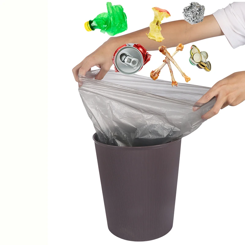 100 pezzi sacchetto della spazzatura nero per uso domestico per bagno sacchetto della spazzatura punti della cucina fuori del bidone della spazzatura sacchetti di plastica usa e getta  15
