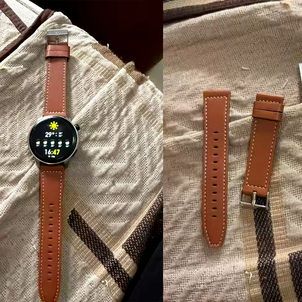 Elegant Leather Strap for Smartwatch - 20mm/22mm Casual Bracelet Accessories