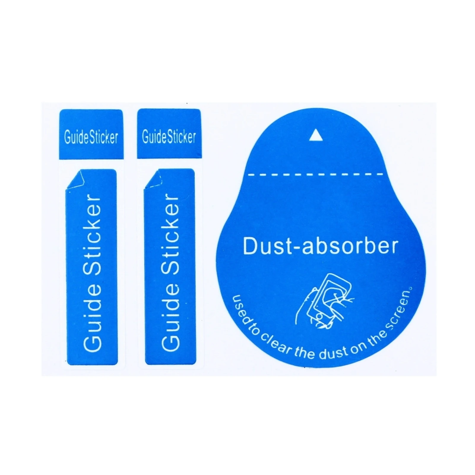 200PCS Blue Dust Removal Phone Screen Cleaning Tool All Phones 3 in 1 Dust-absorber + Guide Sticker Clear Dust on Screen