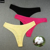 M-XXL Women Thong Panties Sexy Soft Cotton G-String Breathable G-string Underwear Plus Size Color Intimates Lingerie