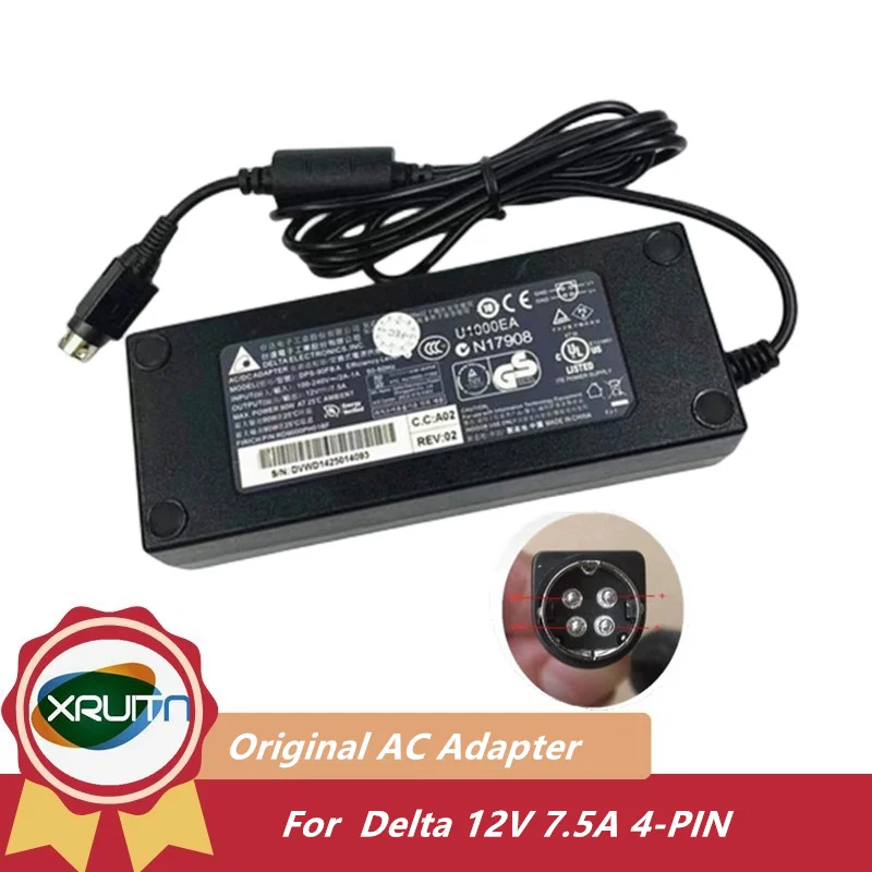 Adattatore Ca Originale Delta Dps-90Fb A 12V 7.5A 90W 4Pin Adp-96W Per Sinologia Dj416J Netgear Nas Rn10400 Alimentatore Dispositivo Da 16Tb