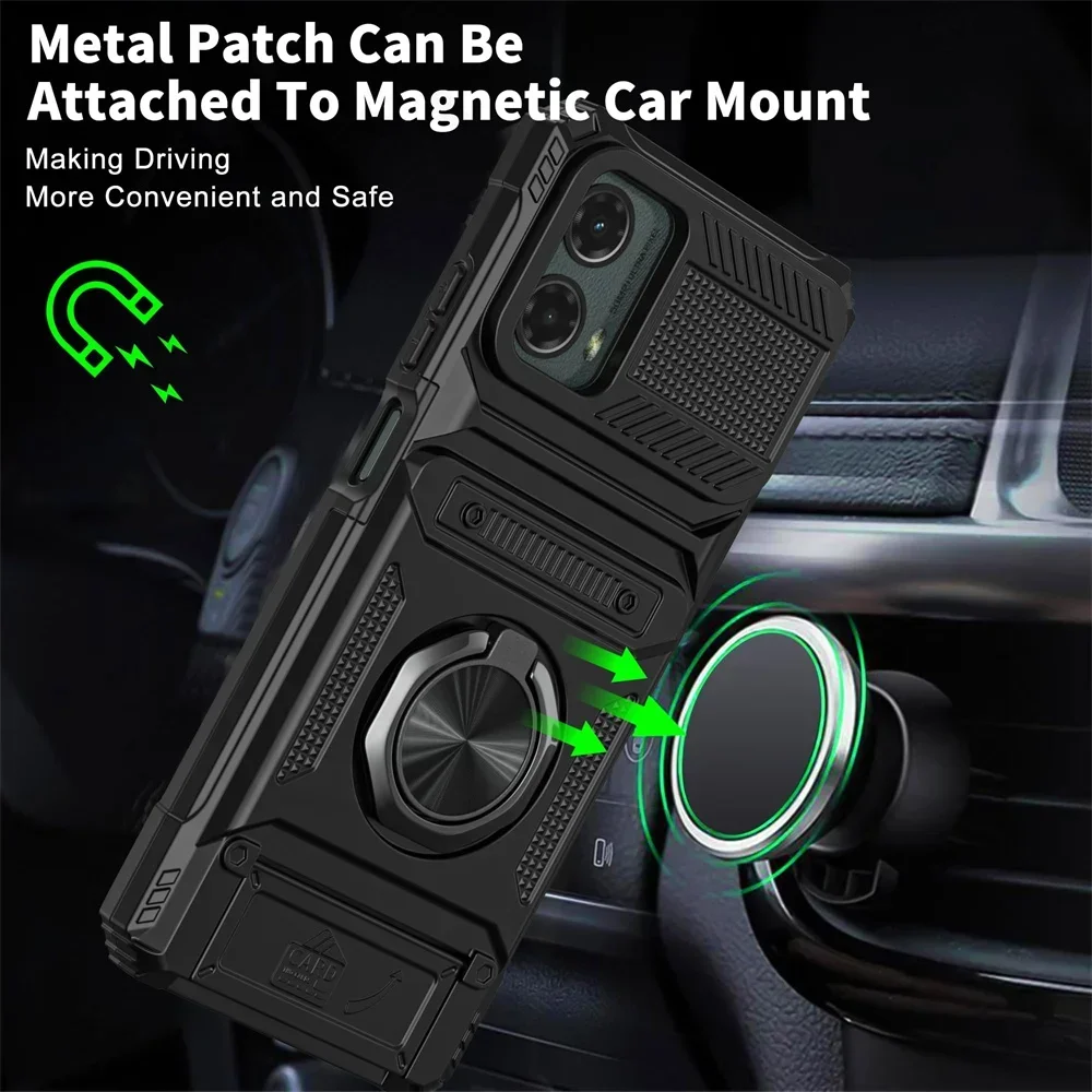 Rotating Ring Kickstand Protective Wallet Cover with Enhanced Durability