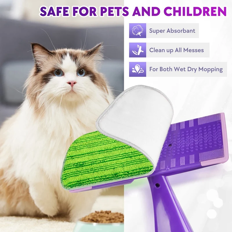 Reusable Mop Pads Compatible For Swiffer Wet Jet Mop- 6 Pack Wet Pads Refill Washable Microfiber Mop B Durable Easy To Use