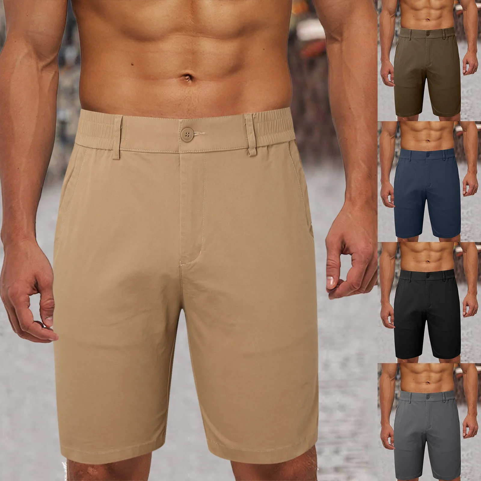 

Men's Casual Cotton Shorts Summer Trend Loose Cargo Five Quarter Pants Outside The Pants