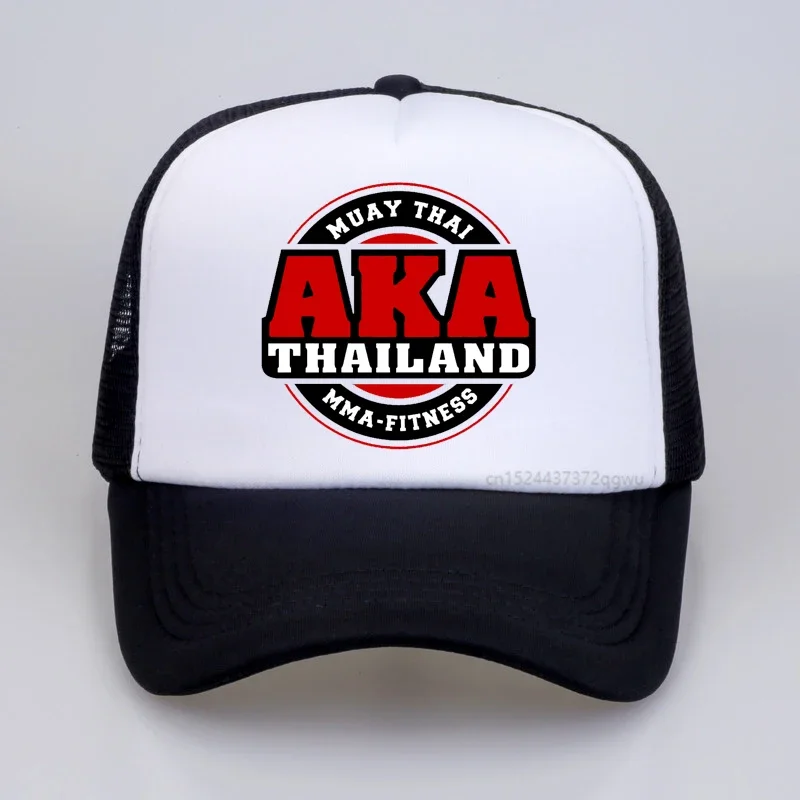 

Aka Thailand Gym Logo Muay Thai Baseball Cap summer mesh trucker hat outdoor casual sports snapback hats gorras