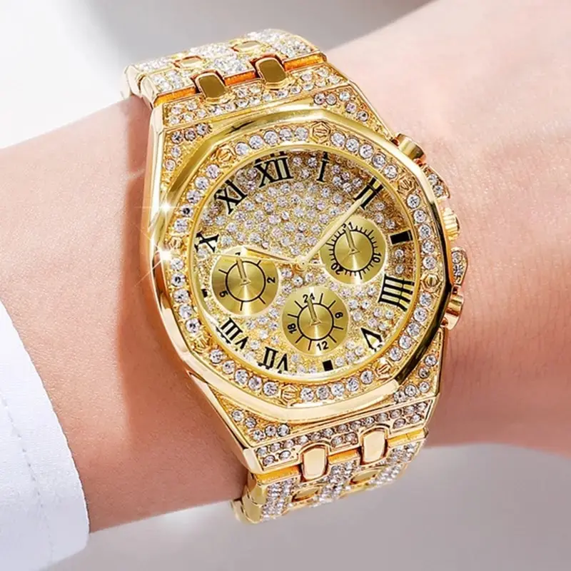 Women Watches Diamond Gold Rhinestone Bracelet