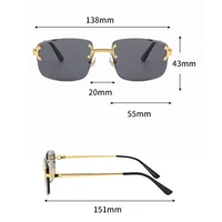 CATERSIDE Punk Rectangle Sunglasses Men Women Luxury Designer Rimless Gradient Lens Metal Sun Glasses For Men Sports 2024 UV400 - Image 5