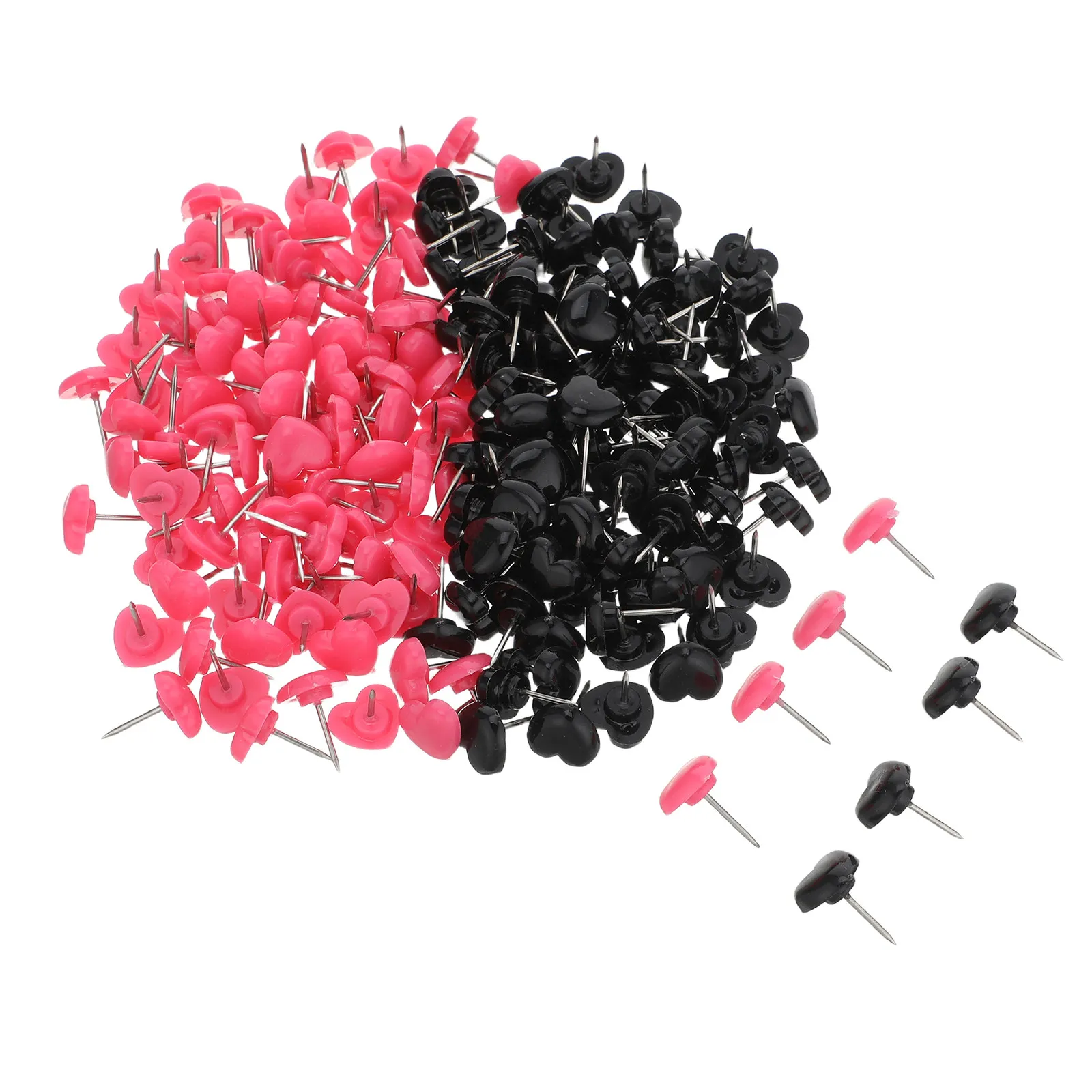 200Pcs 하트 모양의 푸시 핀 사무실 홈 학교를위한 귀여운 장식 게시판 핀 코르크 보드 게시판 사진 노트 DIY
