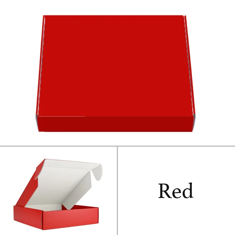 10pcs Custom Logo Paper Gift Box Packaging Shopping Boxes For Clothing Wig Small Large Commodity Box Thick Color Cardboard