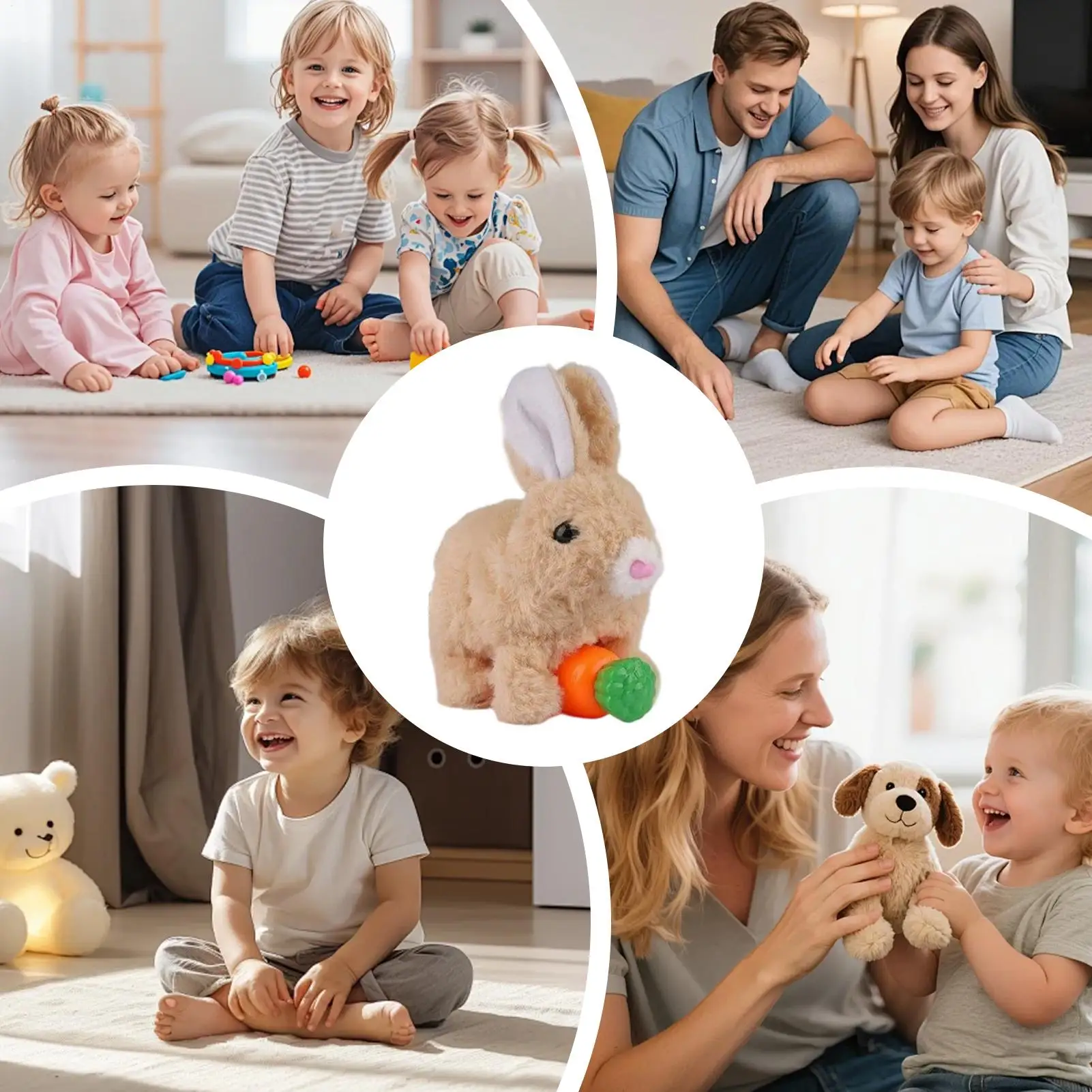 움직이는 토끼 장난감 귀여운 봉제 로봇 애완 토끼 소리와 흔들리는 귀가 있는 로봇 토끼 아이들 남자아이 여자아이 어린이 생일 선물