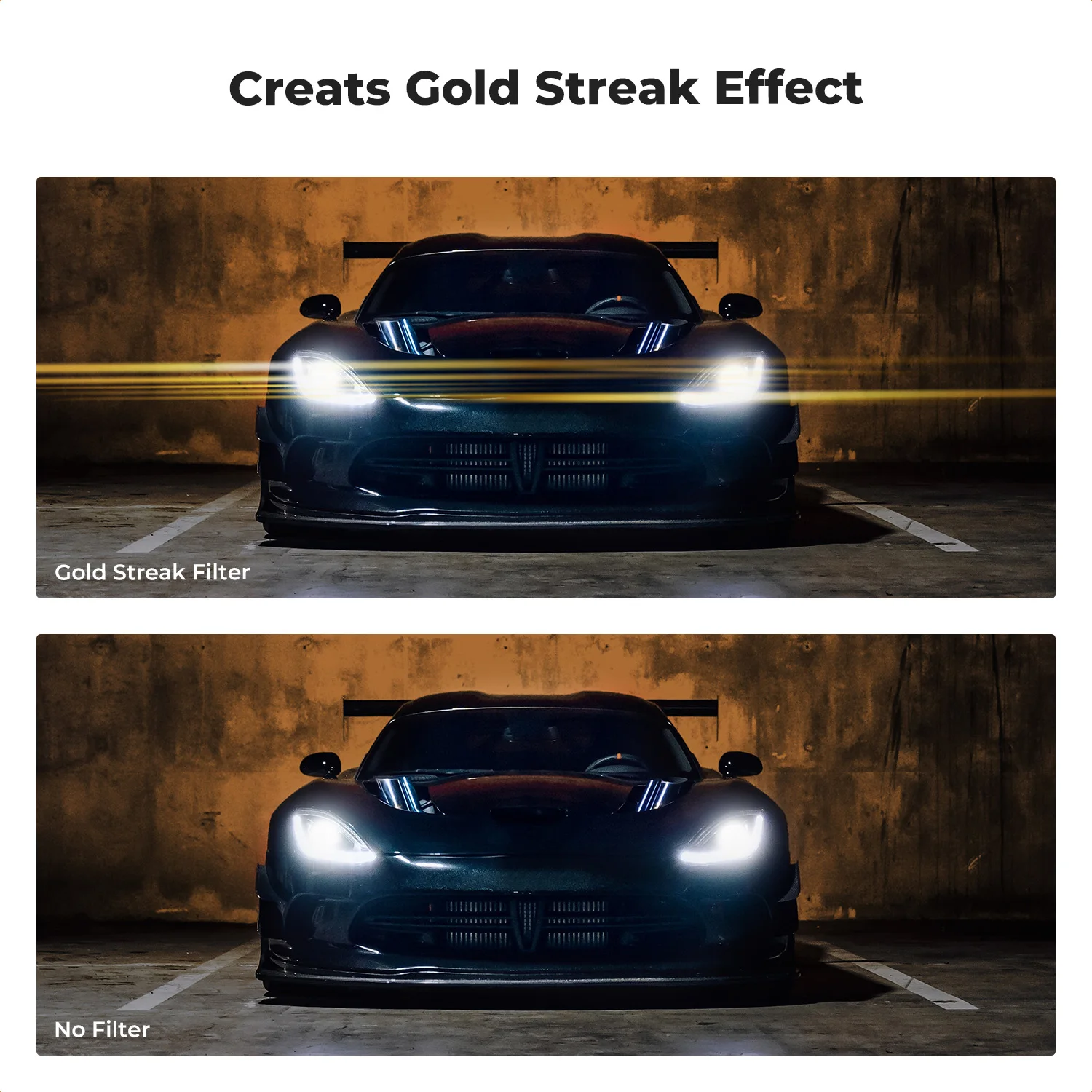 K&F Concept 67mm Gold Streak 2mm Filter 77mm 82mm Science Fiction Special Effect Filter NANO-X 49mm 52mm 55mm 58mm 62mm 72mm 3