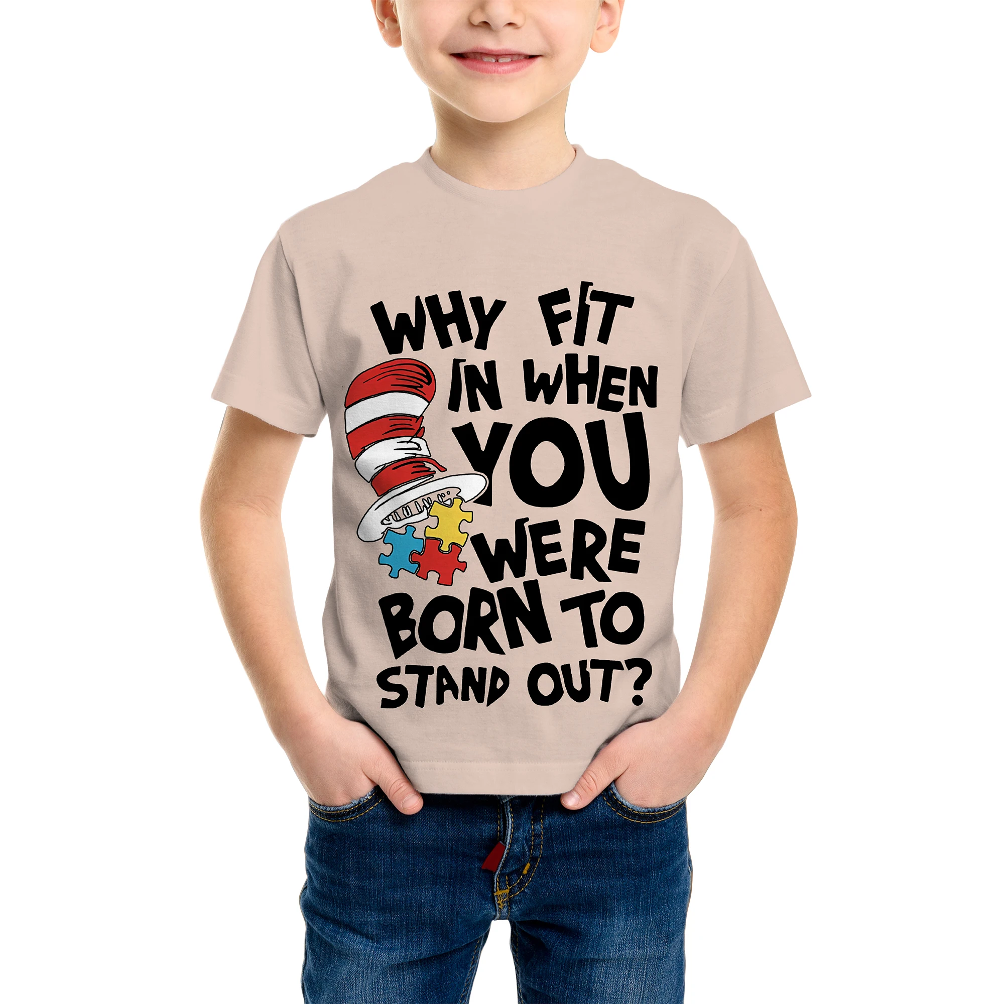 تي شيرت مطبوع ثلاثي الأبعاد للأولاد - تصميم كاجوال برقبة دائرية وأكمام قصيرة للشباب