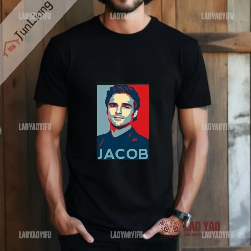 

Jacob Elordi Print Tribute T-shirt Australian Actor Music Rap Hip Hop Fashion Clothing Unisex T-shirt
