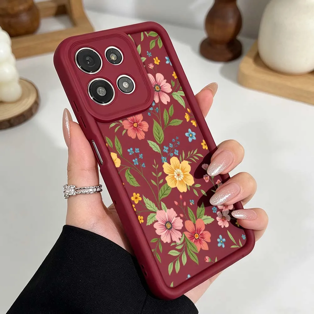 Vibrant Floral Print Phone Case with Eye Ladder Design