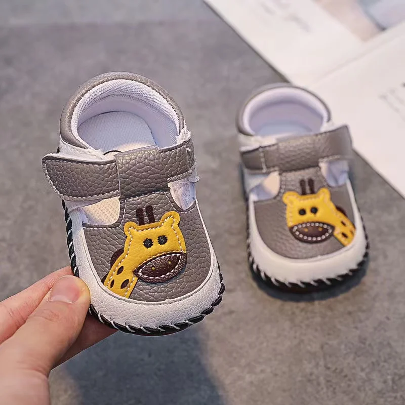 Summer Baby Shoes Fashion Casual Cartoon Giraffe Baby Sandals 0-18M Baby Boys Rubber Sole Anti slip Walking Shoes 3