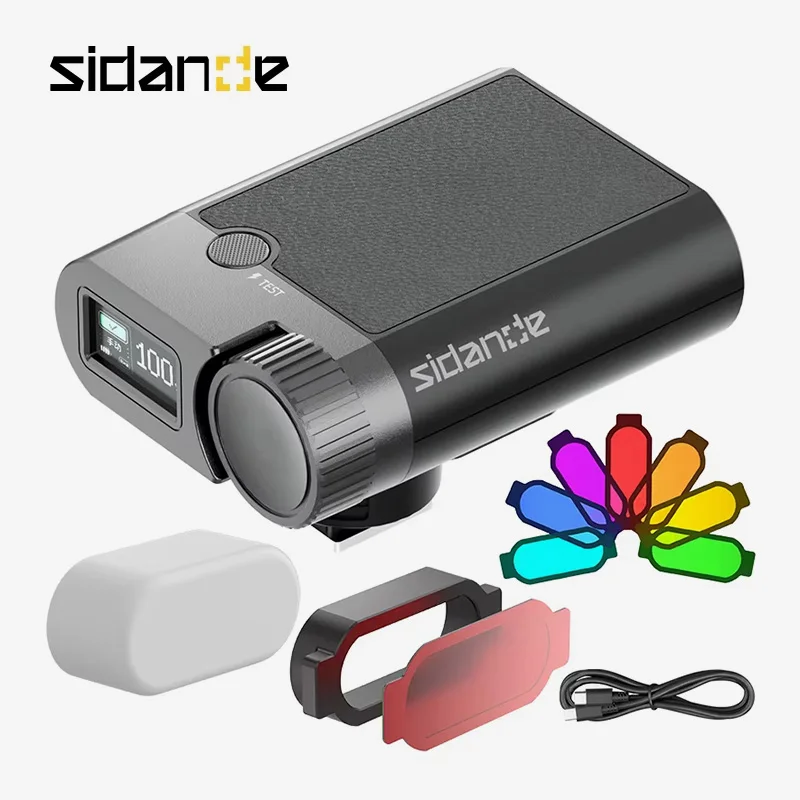 SIDANDE S01 키트 휴대용 카메라 플래시 G16 고휘도 10W 고속 충전 2000mAh 긴 배터리 수명 범용 카메라 플래시