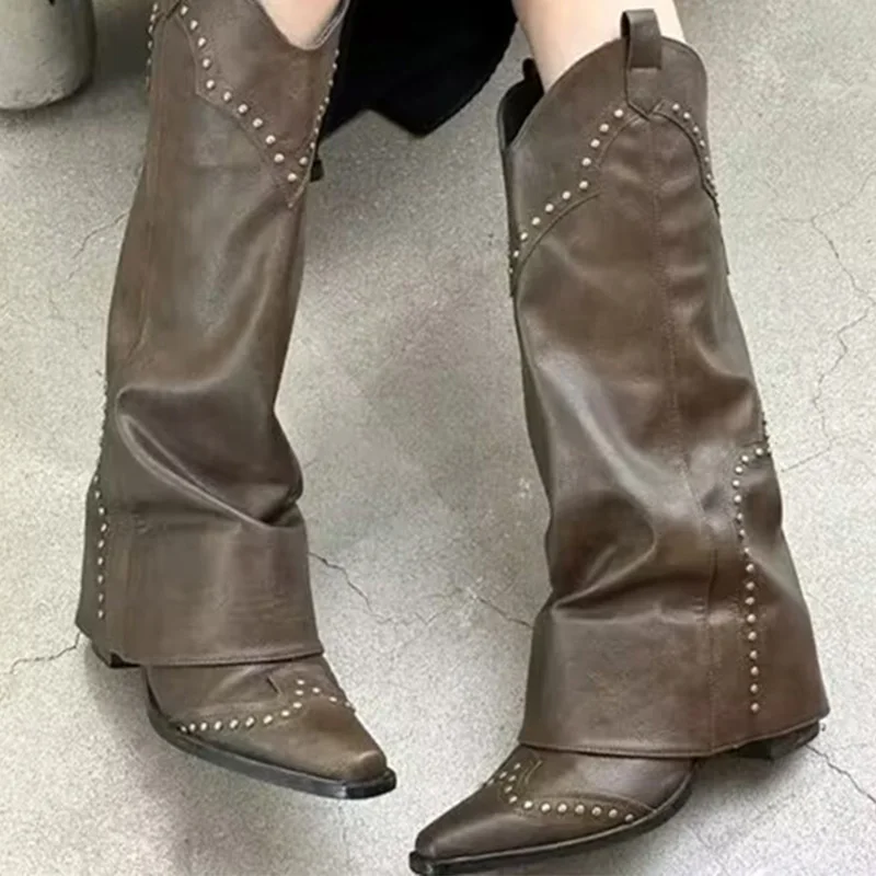 

Женские сапоги Челси до колена, роскошные брендовые мотоциклетные сапоги на среднем каблуке, Дизайнерские Сапоги, новинка зимы 2023