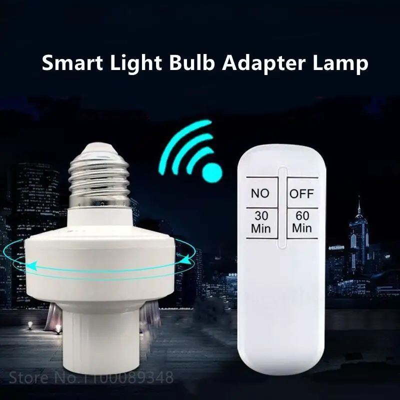 Wireless remote control smart timer switch E27 lamp holder AC110V 220V house multi light switch baby room bedroom timer switch indoor security camera wireless 1080p robot smart ip camera dome 128gb 2 way audio remote control for business baby monitor