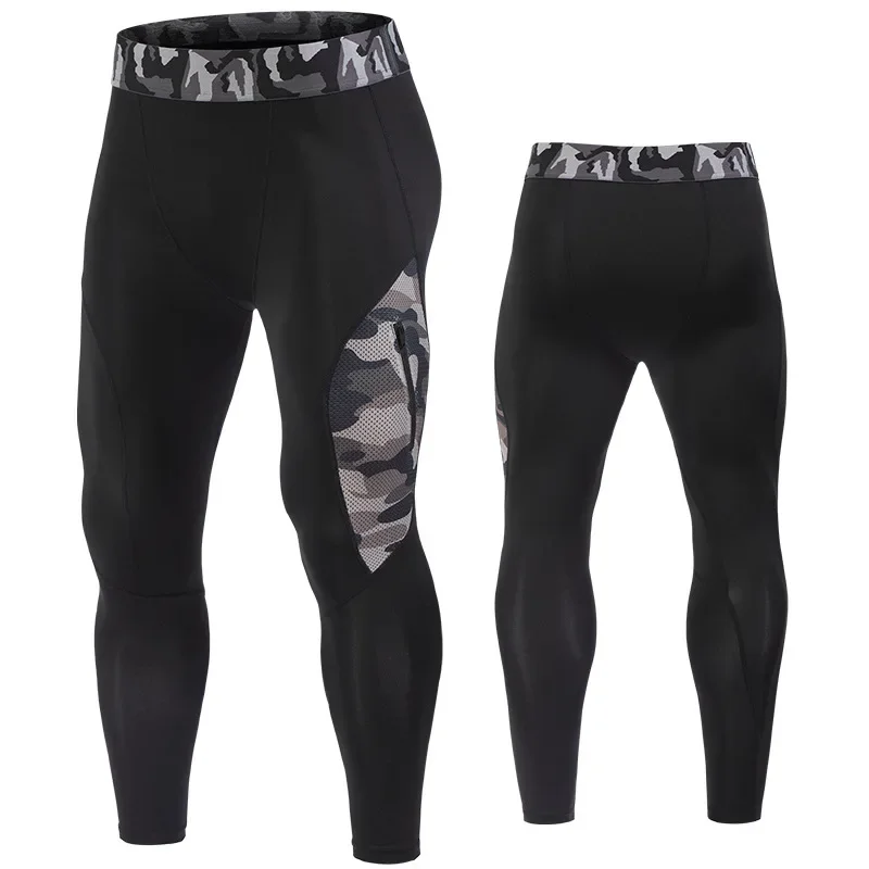 thumbnail image 1 of Pantalones deportivos para hombre, pantalones secos rápidos elásticos ajustados para correr, entrenamiento de baloncesto, pantalones inferiores para exteriores, pantalones de senderismo, 1 of 5
