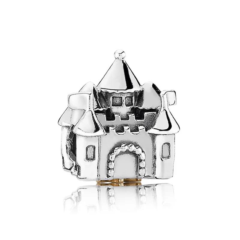 

Authentic 925 Sterling Silver Bead Love Castle Crown Charm Fit Pandora Women Bracelet Bangle Gift DIY Jewelry