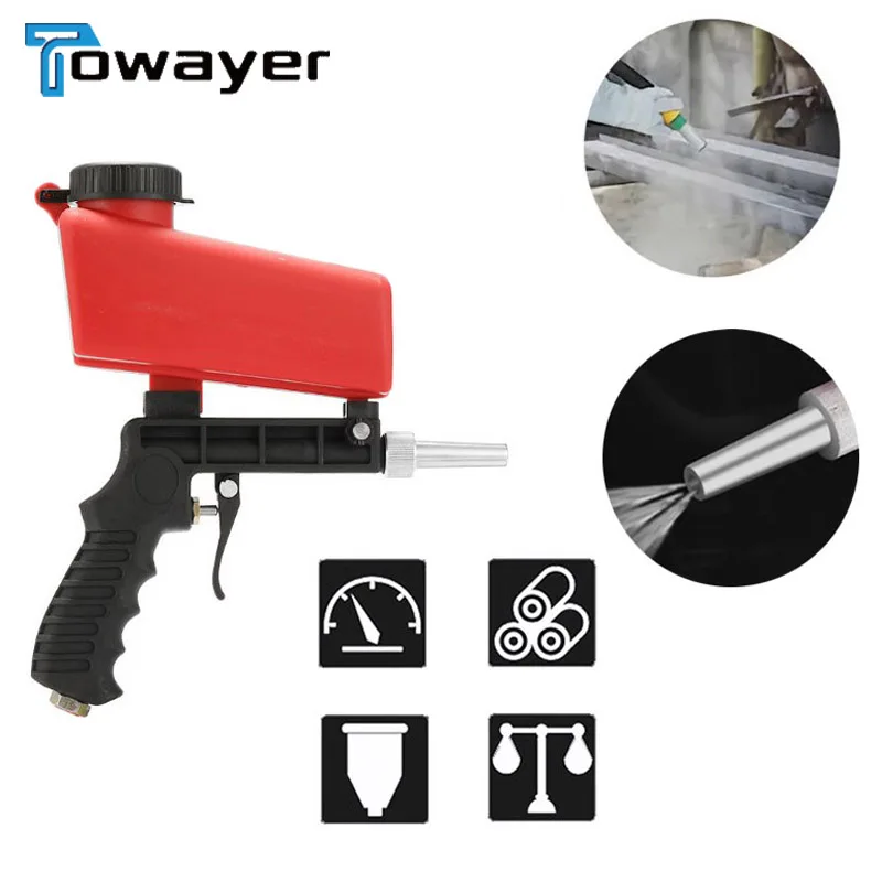 Adjustable Sandblasting Gun Portable Sand Blaster Blasting Machine Gravity Small Handheld Pneumatic Set | Инструменты