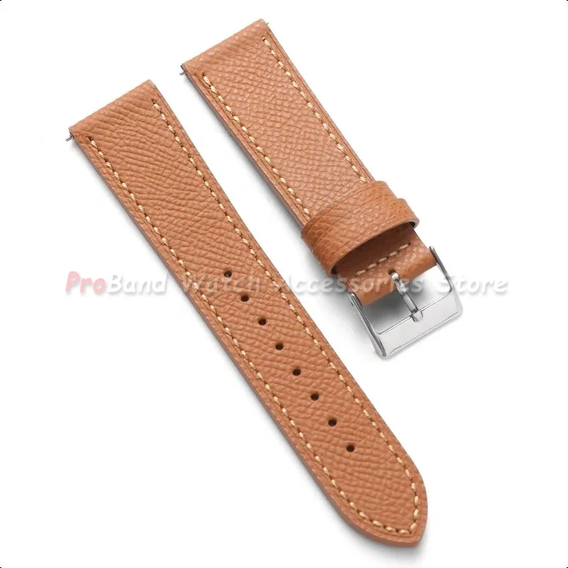 Premium Calfskin Leather Watch Strap - Blue Grey Cowhide Wristband Bracelet for Men and Women, Available in Multiple Sizes