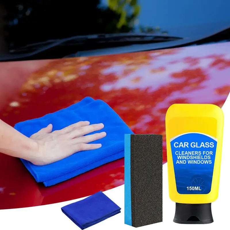 

Car Glass Cleaner for Windshield Streak Free Vehicle Windshield Detergent Window Cleaners Fast Acting Glass Cleaning with Sponge