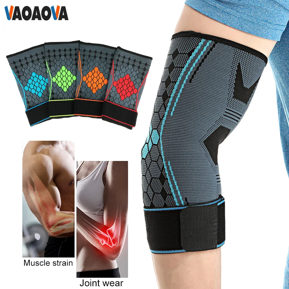 

1 Pcs Elbow Brace Elastic Compression Sleeve With Strap, Arm Support Adjustable For Women Men Basketball Golf Tennis Running Gym