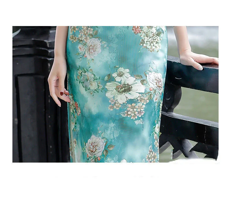 Chinese Dress Women Plus Size Summer Long Cheongsam Lined Vintage Evening Dress Slim Elegant Wedding Show Costumes Qipao M To 5XL