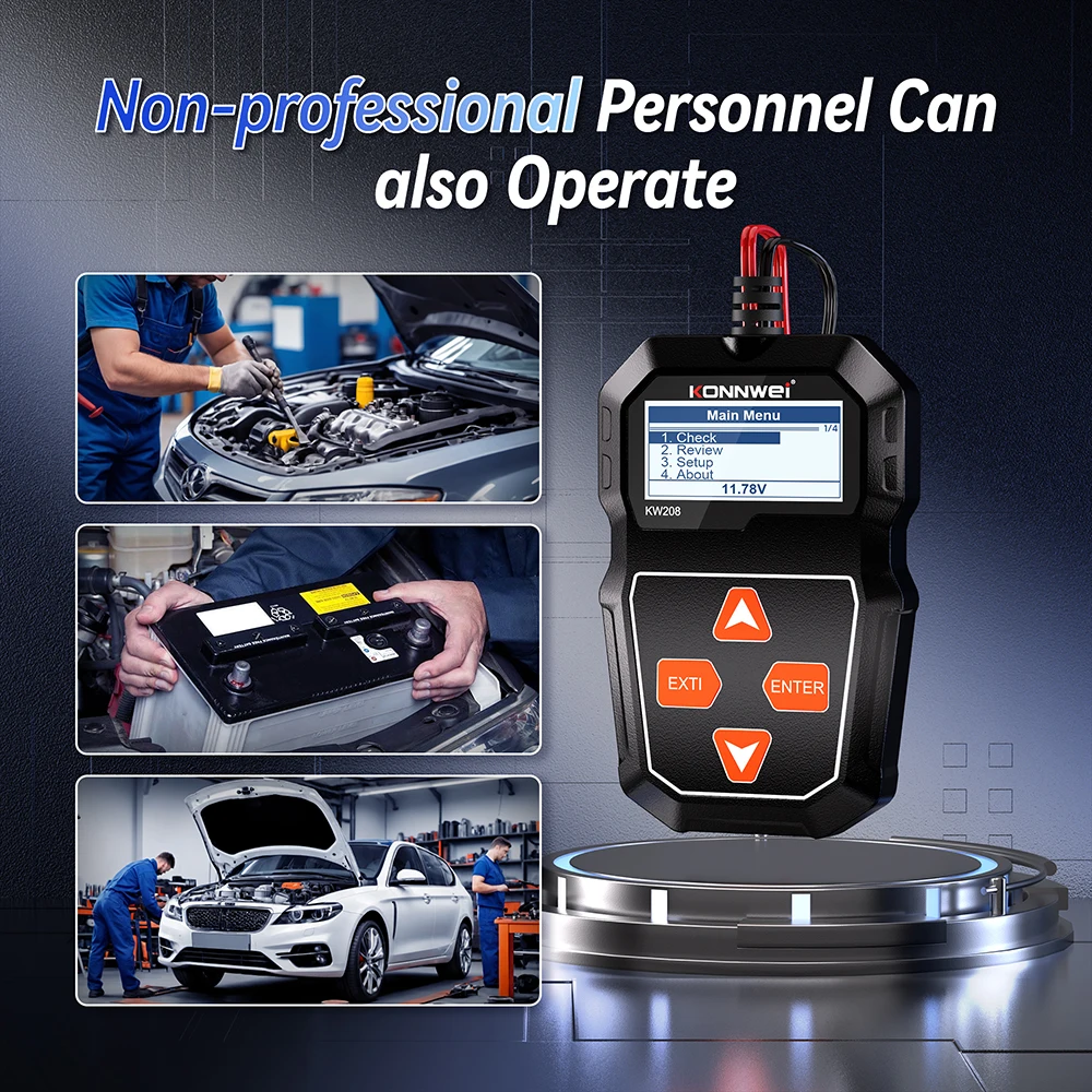 KONNWEI Car Battery Tester KW208, 6V 12V Auto Alternator Analyzer with Waveform Voltage Test for AGM GEL EFB and Lithium Batteries 2026 - Image 4