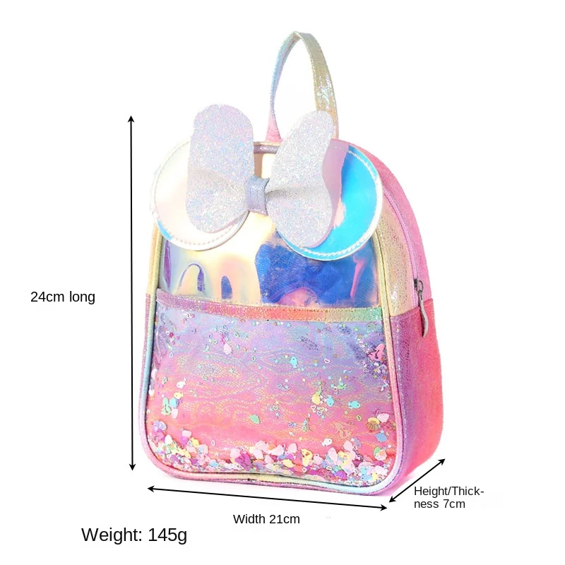 Bow Symphony Backpack Kindergarten Rainbow Laser Backpack Children's School Bag Cartoon Sequin Backpack