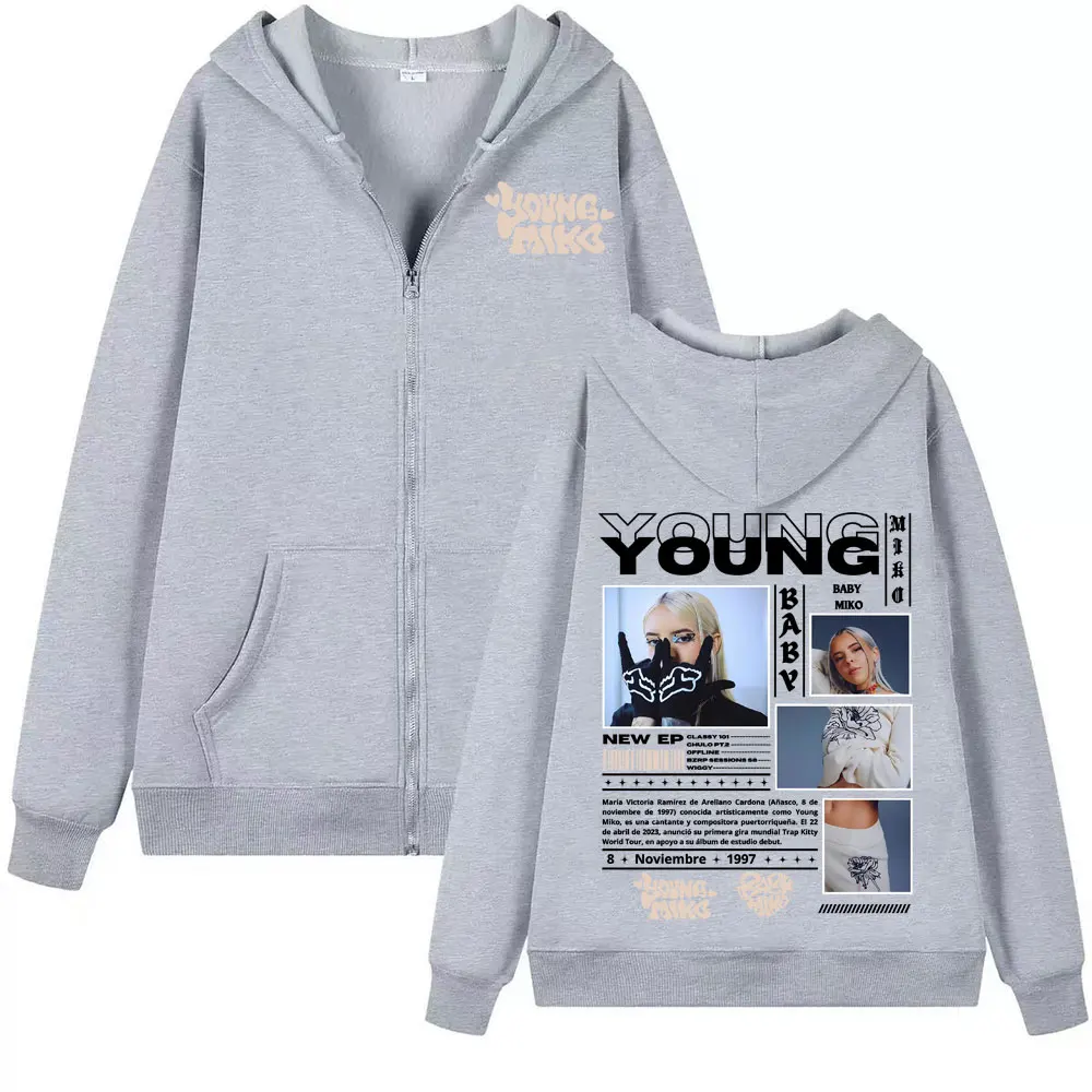 Young Miko Baby Miko Tour Zip Up Hoodies Men Women Harajuku