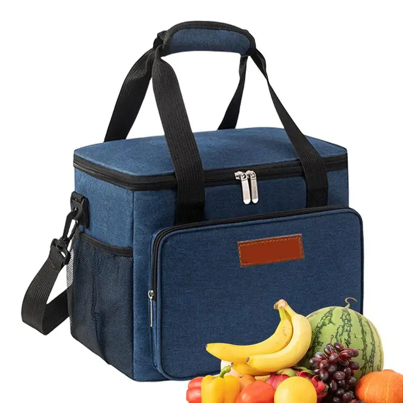

Insulated Lunch Bag Oxford Cloth Large Waterproof Oil-Proof Reusable Lunch Bags Portable Lunch Tote Thermal Lunch Cooler For