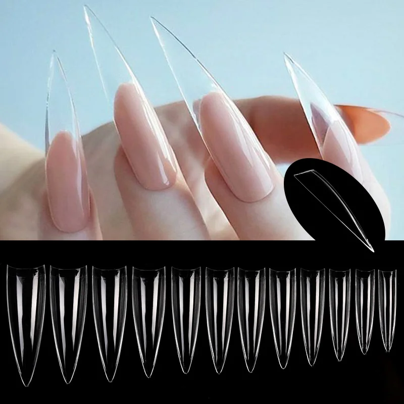 Description Picture 2 of item1 Bag White Clear Full/Half Cover Sculpted False Nail Tips For Gel Nails Extension French Fake Nail Tips Mold Tools Manicure