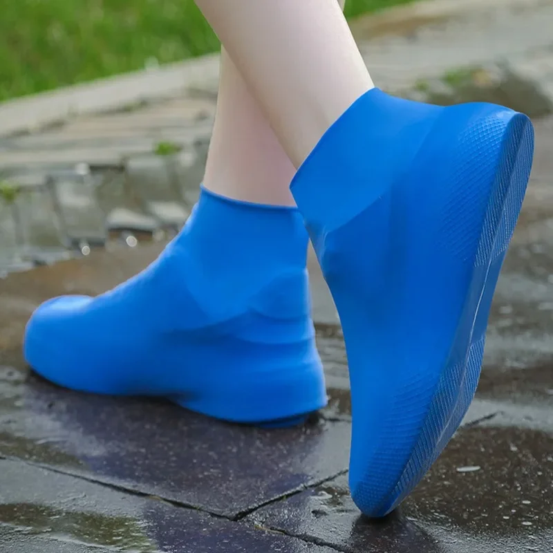 Description Picture 3 of item5/1pairs Shoe Waterproof Covers Outdoor Rubber Rain Boot Cover Non-slip Silicone Shoe Covers Rainy Day Shoe Covers Shoes Gear