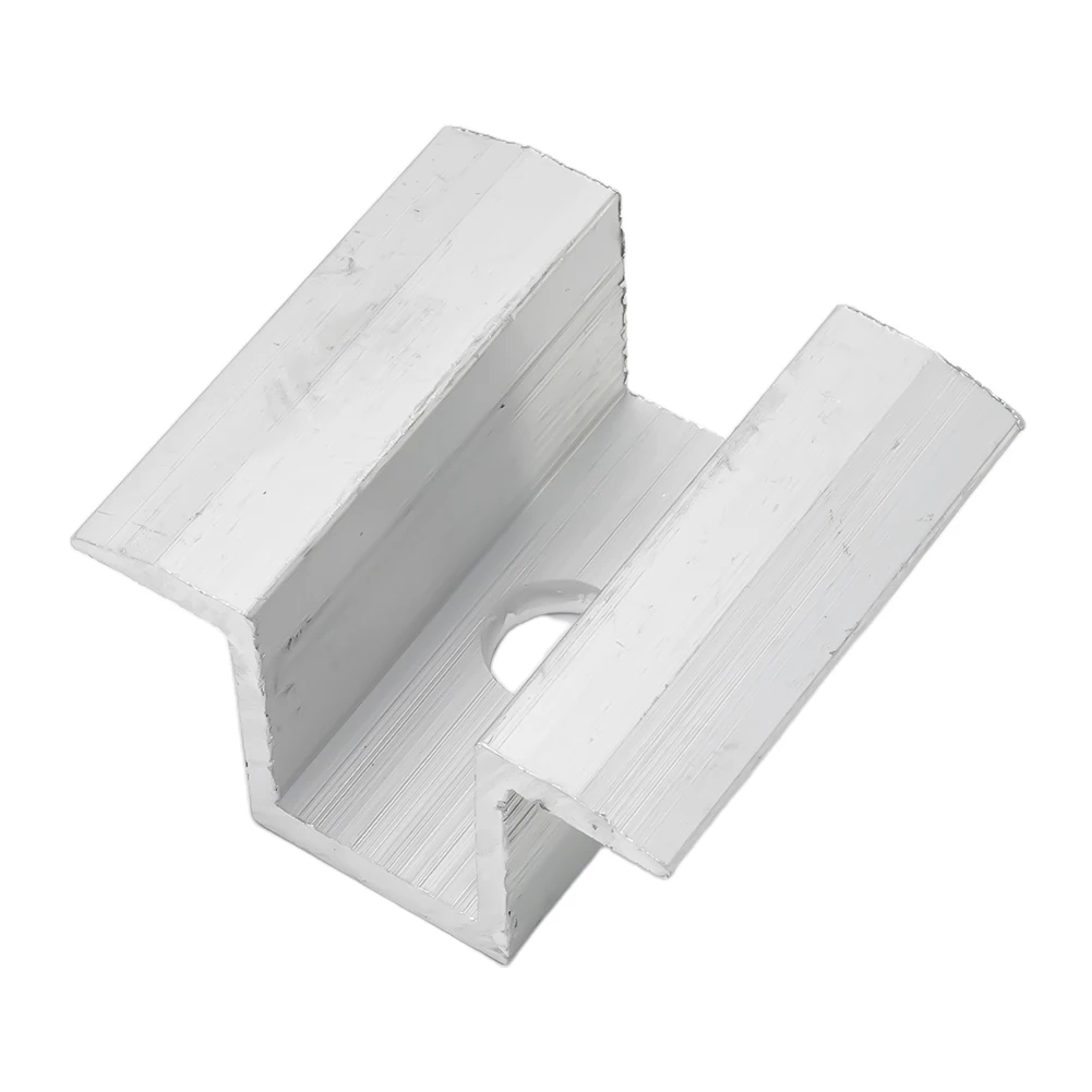 10pcs Solar Middle Clamp PV Aluminum-Alloy Solar Panel 25-50MM Photovoltaic Bracket for Most Frame Modules Accessories solar panel clamps solar panel brackets solar panel