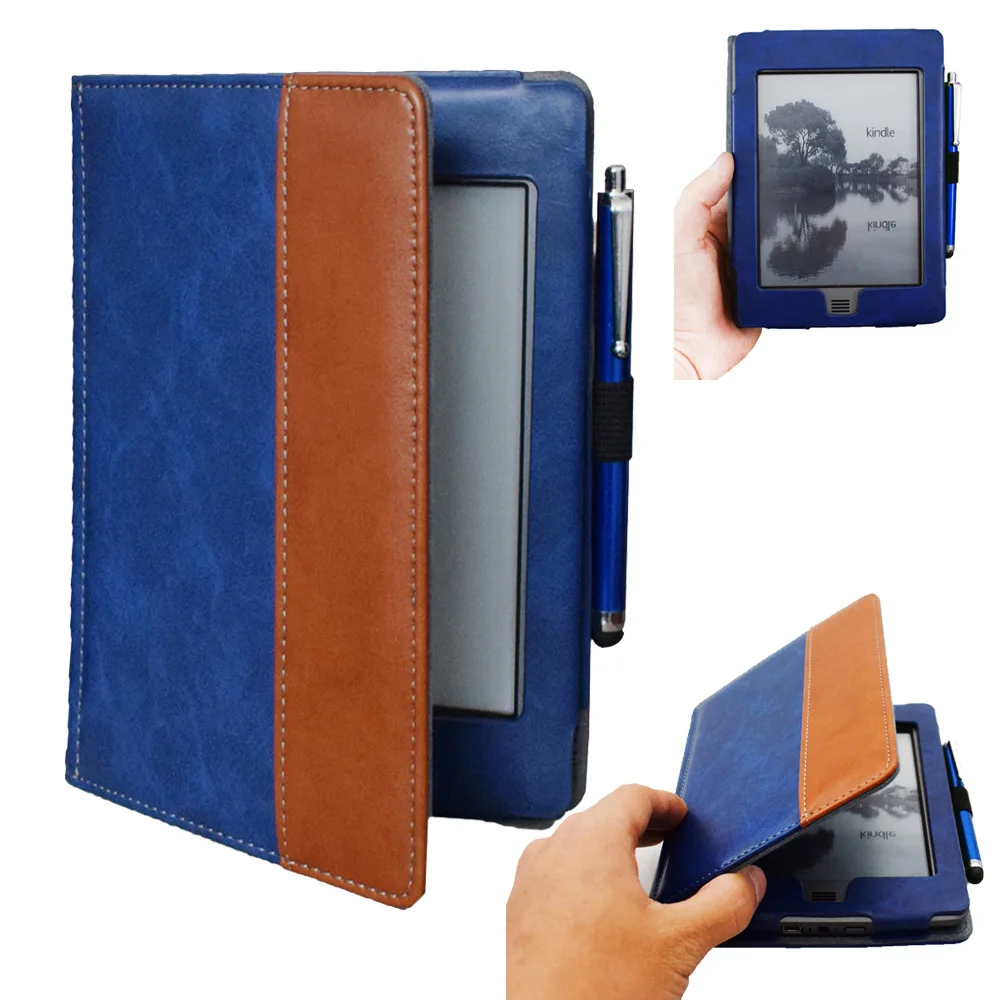 para kindle touch modelo flip book capa caso bolsa para kindle touch modelo pele caneta
