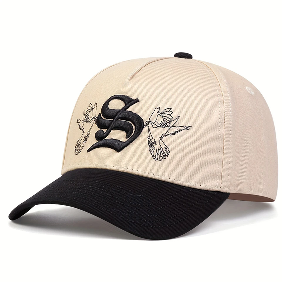SOMKUZU 3D Embroidery 'S' Letter Baseball Cap – Black Cotton Adjustable Hat For Everyday Style - View #7