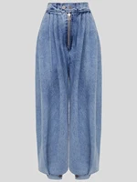 Women Cargo Jeans Casual High Rise Zipper Denim Bloomers Pants Loose Vintage Streetwear Ruched Basic Jeans Trousers 2025 - Image 2